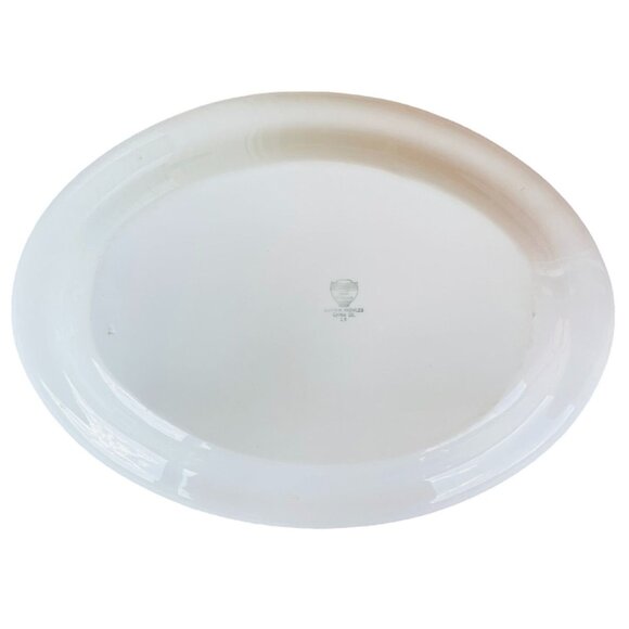 Vintage Edwin Knowles Semi-Vitreous China Oval Platter 14x10" w/Pink Floral - Picture 3 of 9